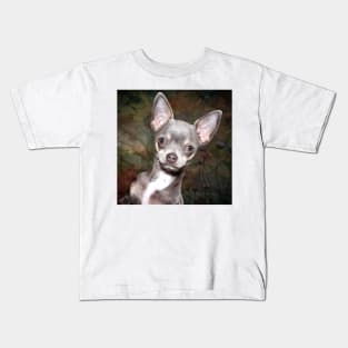 Cute Cheeky Chihuahua face art design Kids T-Shirt